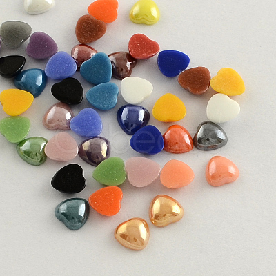 Pearlized Plated Opaque Glass Cabochons PORC-S800-6mm-M-1