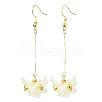 Brass with ABS Imitation Pearl Earrings for Women EJEW-JE05928-1