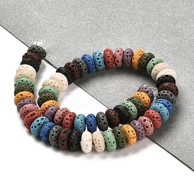 Natural Lava Rock Dyed Beads Strands G-L586-B01-05-1