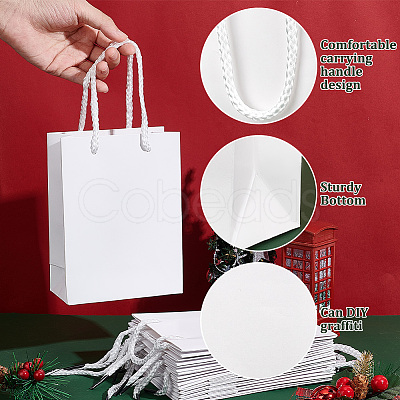 Rectangle Thickened Paper Gift Bags ABAG-WH0039-22A-1