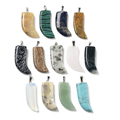 Natural & Synthetic Mixed Gemstone Pendants G-P520-13P-1