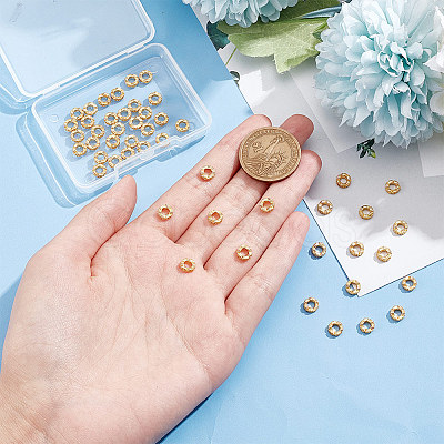 ARRICRAFT 50Pcs Brass Spacer Beads KK-AR0003-08-1