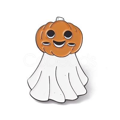 Pumpkin Ghost Enamel Pin JEWB-H008-01EB-1