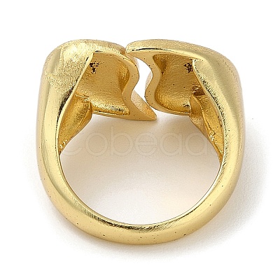 Rack Plating Brass Cuff Finger Rings for Women RJEW-C114-13B-G-1