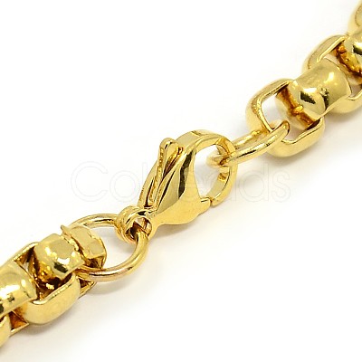 Trendy 304 Stainless Steel Venetian Chain Bracelets STAS-A028-B029G-1