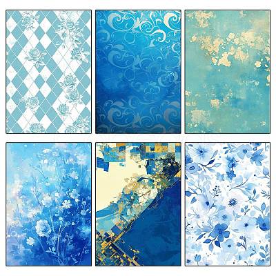 12 Sheets Blue Theme Scrapbook Paper Pad Sets PW-WGDC27B-01-1