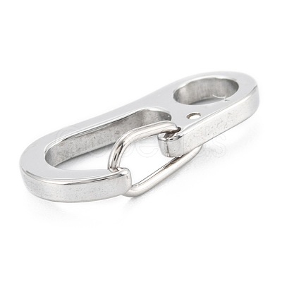 Non-Tarnish 304 Stainless Steel Push Gate Snap Keychain Clasp Findings STAS-C024-09P-1