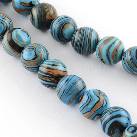 Dyed Synthetical Gemstone Round Bead Strands G-Q939-01B-03-1