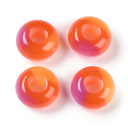 Triple Color Resin European Beads RESI-F055-06D-1