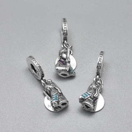 925 Sterling Silver European Dangle Charms STER-I019-24AS-1