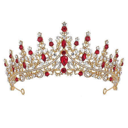 Alloy Rhinestone Crown Hair Bands for Girls Women Party Decoration HULI-PW0002-006G-04-1