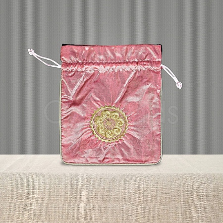 Chinese Style Brocade Drawstring Gift Blessing Bags PW-WG69519-04-1