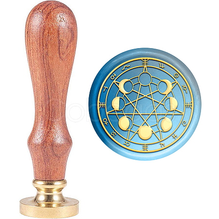Brass Wax Seal Stamp with Handle AJEW-WH0184-1058-1
