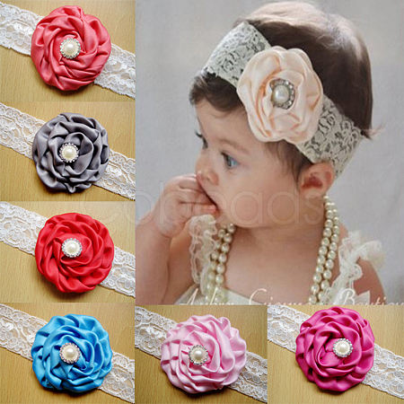 Fashionable Elastic Baby Lace Headbands Hair Accessories OHAR-Q002-18-1