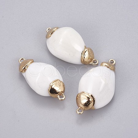 Natural Cowrie Shell Links Connectors BSHE-F006-02G-1