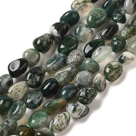 Natural Moss Agate Beads Strands G-L608-A03-01-1