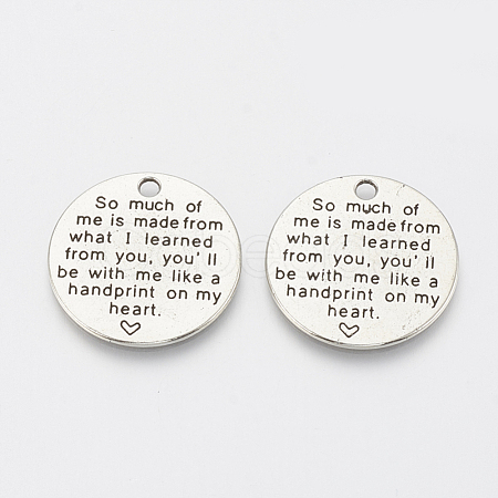 Tibetan Style Alloy Quote Pendants for Teachers' Day TIBE-Q085-05AS-FF-1