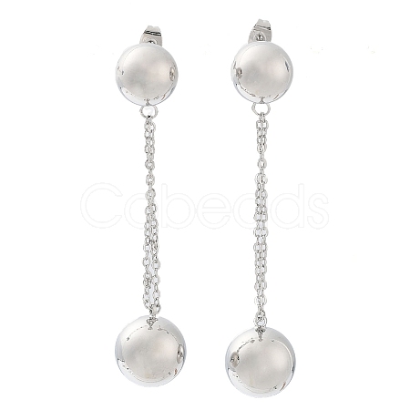 Brass Dangle Stud Earrings for Women EJEW-D088-03P-1