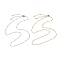 2Pcs 2 Colors 304 Stainless Steel Slider Necklace Makings, with Satellite Chains and Brass Slider Beads, Golden & Stainless Steel Color, 24.02 inch(61cm), 1pc/color