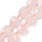 Natural Rose Quartz Beads Strands, Faceted, Oval, with Seed Beads, 12~16x10~14mm, Hole: 1mm, about 22~25pcs/strand, 15.16''~15.63''(38.5~39.7cm)