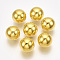 ABS Plastic Beads, No Hole/Undrilled, Round, Golden Plated, 5mm, about 8500pcs/500g