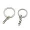 Iron Split Key Rings, Keychain Clasp Findings, Platinum, 51mm