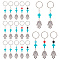 AHADERMAKER 20Pcs 5 Style Mixed Gemstone Bead and Synthetic Turquoise beads Keychain, Tibetan Style Alloy Pendants, Spacer Beads and Iron Eye Pin, Cross & Hamsa Hand with Eye, 10cm, 4pcs/style