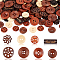 AHADERMAKER 160pcs 8 style Natural Wooden Buttons, Mix Shapes, Mixed Color, 2.5mm, Hole: 1mm, 20pcs/style