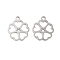 Non-Tarnish 316 Stainless Steel Charms, Laser Cut, Stainless Steel Color, Flower, 14.5x12.5x1mm, Hole: 1.5mm