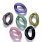 Opaque Spray Painted Acrylic Linking Rings, Quick Link Connectors, for Curb Chains Making, Twist, Mixed Color, 23x17x4.5mm, Inner Diameter: 13.5x7mm