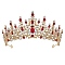 Alloy Rhinestone Crown Hair Bands for Girls Women Party Decoration, Ruby, 70x150mm