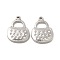 Non-Tarnish 304 Stainless Steel Pendant Rhinestone Settings, Bag, Stainless Steel Color, Fit for Rhinestone: 1mm, 17x13.5x2.5mm, Hole: 1.2mm