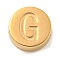 Ion Plating(IP) 304 Stainless Steel Beads, Flat Round with Letter, Golden, Letter G, 8x3mm, Hole: 1.6mm