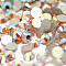 Glass Flat Back Rhinestone, Grade A, Back Plated, Faceted, AB Color, Half Round, Light Peach, SS16, 3.8~4.0mm, 1440pcs/bag