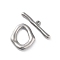 Non-Tarnish 304 Stainless Steel Toggle Clasps, Oval, Stainless Steel Color, 19.5x17x3mm, Bar: 27x6x2.5mm, Hole: 1.5mm