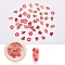 Paper Cabochons, Nail Art Decorations, Mixed Shapes, Camellia, 4~7.5x5~6x0.2mm, about 50pcs/box