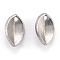 Non-Tarnish 304 Stainless Steel Charms, Leaf, Stainless Steel Color, 7x4.5x2mm, Hole: 0.7mm