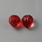 Handmade Lampwork Beads, Half Hole, Strawberry, Red, 13x11x10mm, Hole: 1.2mm