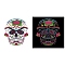 Halloween Theme Removable Temporary Water Proof Tattoos Paper Stickers, Sugar Skull, Cerise, 17x16cm