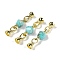 Natural Dyed Howlite with Brass Fold Over Clasps, Real 18K Gold Plated, Long-Lasting Plated, Rack Plating, Faceted Twist, 45mm