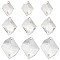 GOMAKERER 72Pcs 3 Style Irregular Rhombus Glass Sew On Rhinestone, Flat Back & Back Plated, Faceted, Crystal, 17~26x14~22x4.5~5.5mm, Hole: 0.8~1mm