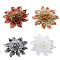 Nbeads 4Pcs 4 Colors 3D Flower Pattern Polyester Fabrics Computerized Embroidery Cloth Sew on Appliques, Sequin/Paillette Appliques, Mixed Color, 80x4mm, 1pc/color