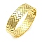 Ion Plating(IP) 304 Stainless Steel Wave Hinged Bangle, Golden, Inner Diameter: 2x2-1/4 inch(5x5.8cm)