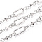 Iron Oval Link Chains, Unwelded, with Spool, Platinum, 16x7x1.5mm, about 32.81 Feet(10m)/Roll