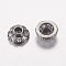 Brass Micro Pave Cubic Zirconia Bead Cap, Cadmium Free & Lead Free, Apetalous, Gunmetal, 6x3mm, Hole: 2mm