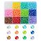 2400Pcs 12 Colors Eco-Friendly Transparent Acrylic Beads, Round, Mixed Color, 4mm, Hole: 1.5mm, 200pcs/color