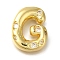 Brass with Cubic Zirconia Pendant, Letter G, Letter G, 20x15.5x5.5mm, Hole: 3.5x4mm