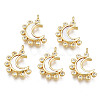 Brass Micro Pave Clear Cubic Zirconia Charms X-KK-N233-162-1
