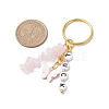 Alloy Enamel Acrylic with Natural Rose Quartz Keychain KEYC-JKC00806-06-3