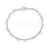 S925 Sterling Silver Twist Bar Link Chain Bracelets BJEW-M311-03-1